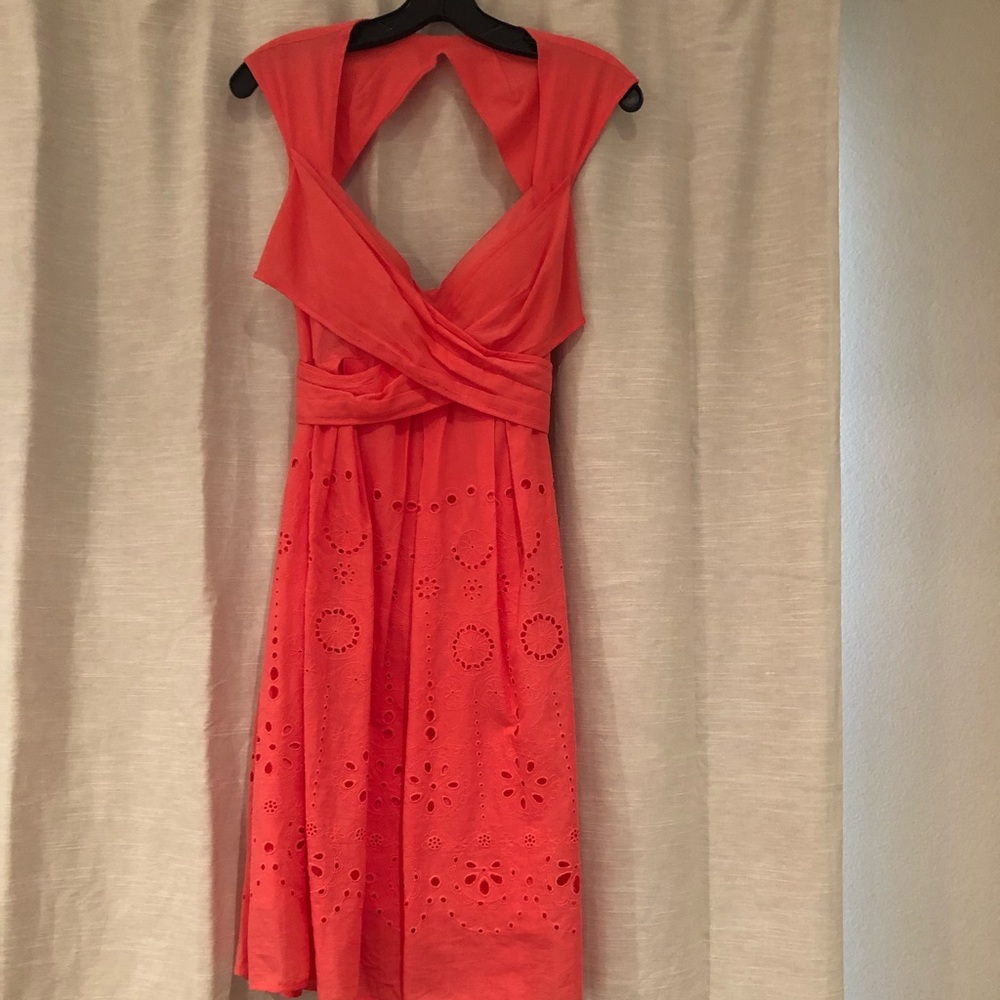 Coral Jessica Simpson dress